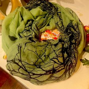 Mint Green Bird Scarf Sz. 33x33 🌱🌲